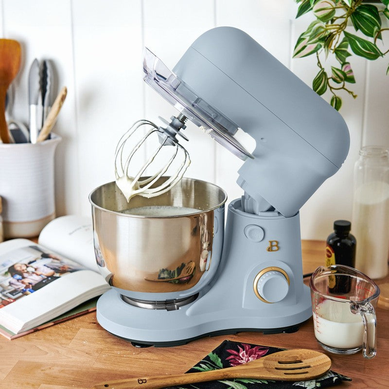 3.5 Qt Stand Mixer Cornflower Blue w/ Flat Beater Dough Hook & Whisk1