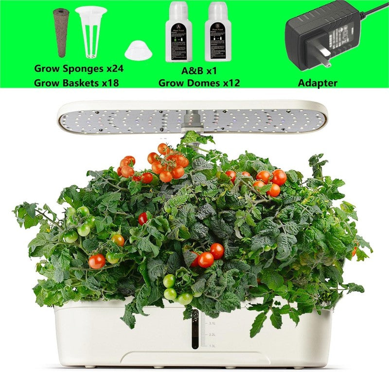12 Pod Hydroponics Growing System Indoor Herb Garden Kit w/ Grow Light Timer1