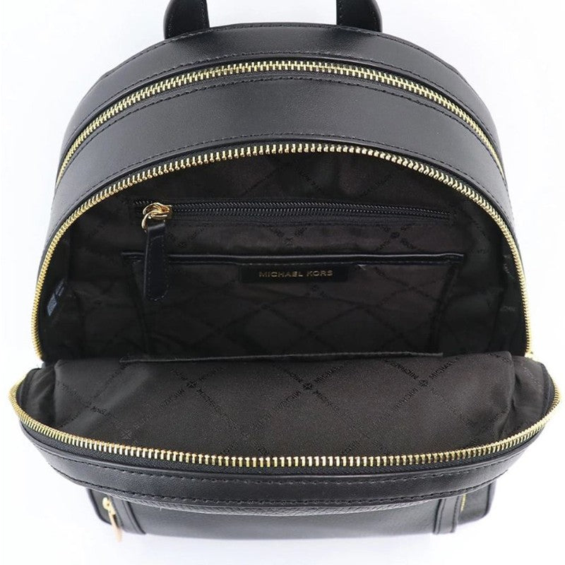 Womens Jaycee Pebbled Leather Medium Backpack Zip Pocket Black7