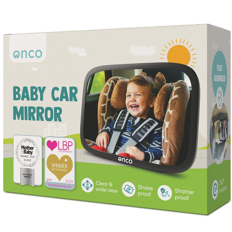 Baby Car Mirror – Rear Facing Shatterproof Convex Mirror with 360° Rotation10
