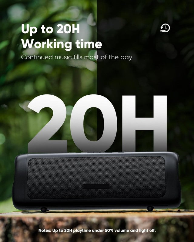 Bluetooth Speaker HD Sound, Portable, IPX5 Waterproof, 20H Playtime, TWS, Black2