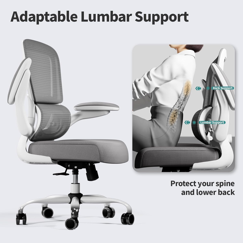 Ergonomic Office Chair Mesh Desk Chair Adjustable Executive Computer Chair White7