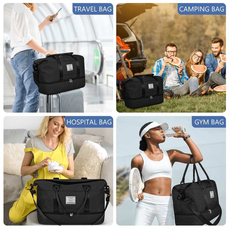 Weekender Bags for Women, Travel Duffel Bags with Shoe Compartment, Personal Ite6