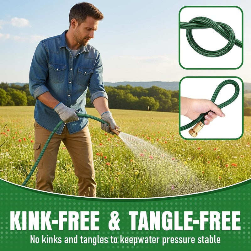 25Ft Garden Hose, Heavy Duty, Kink Resistant, Leakproof, Lightweight3