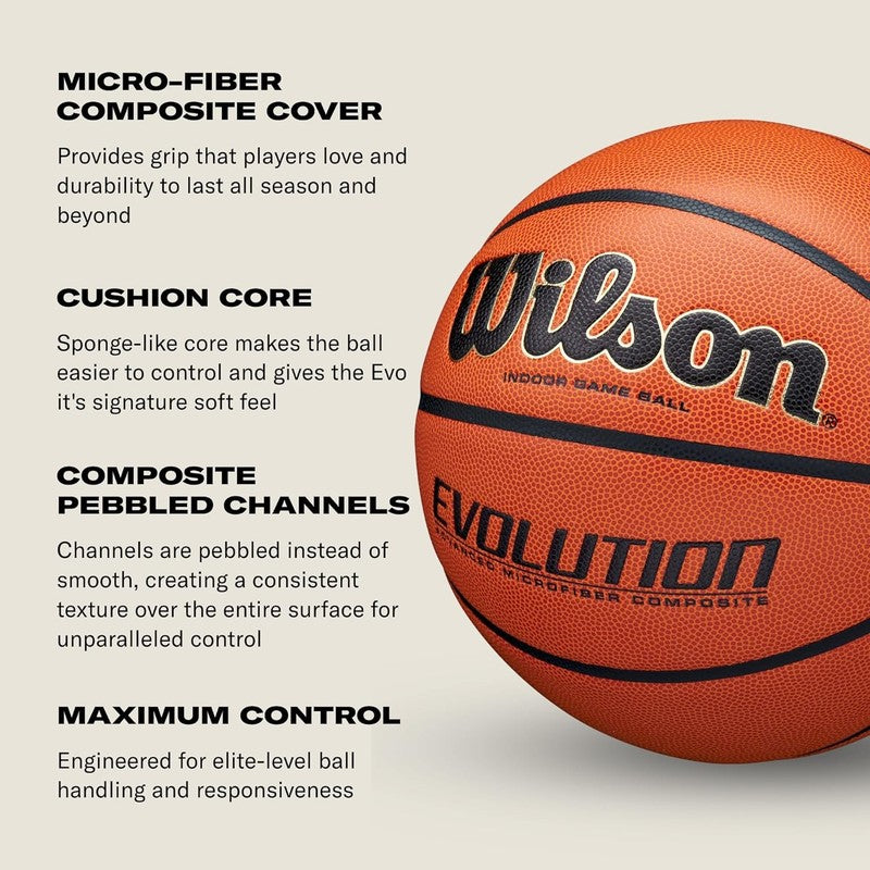 Evolution Indoor Game Basketballs   Size 5, Size 6 and Size 74