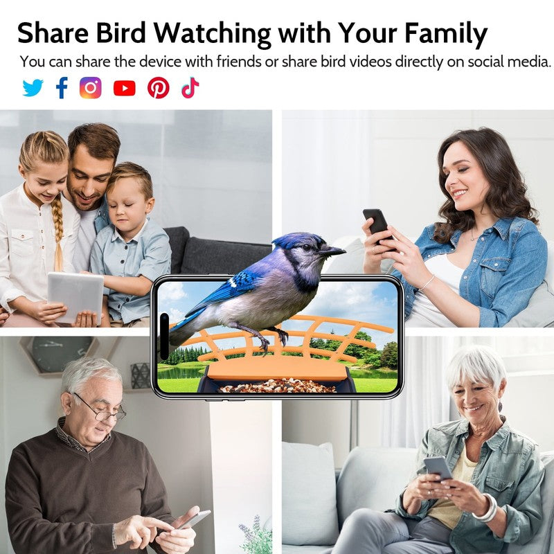 Smart Bird Feeder w 1080P HD Camera AI ID 10,000+ Species Auto Capture2