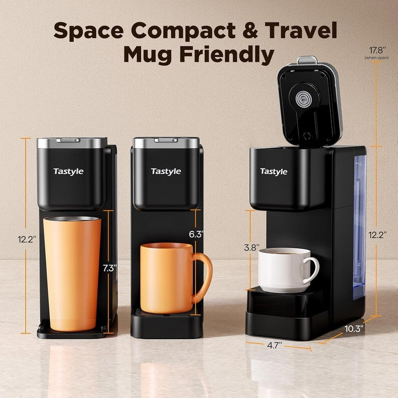 Hot & Iced Coffee Maker K Cup & Grounds w/ Magnetic Pod Holder 40oz Black4