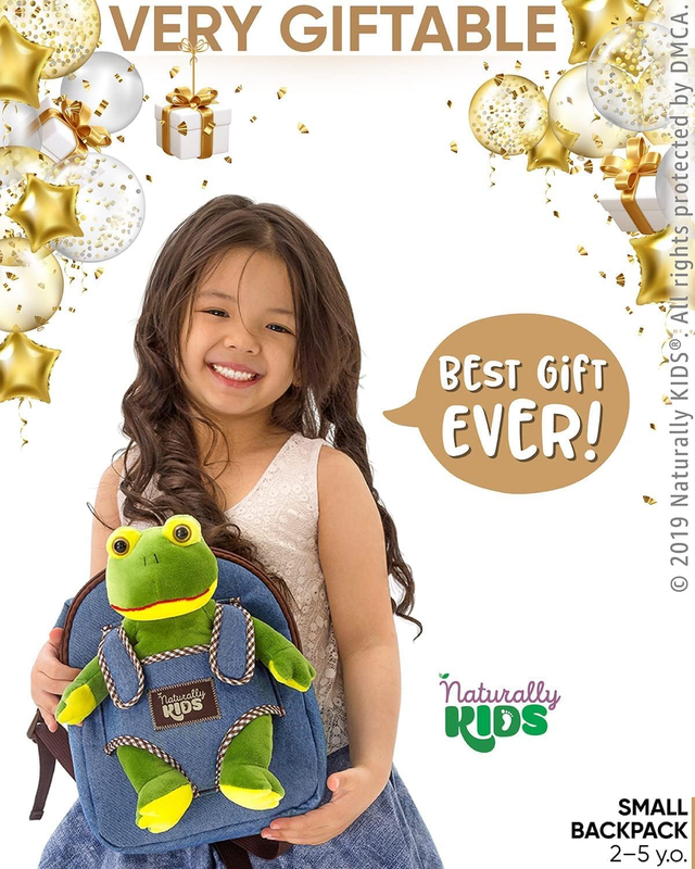 Frog Backpack Plush Stuffed Animal Toddler Backpack Kids Gift Green3