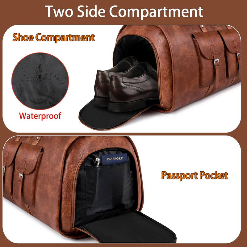 Garment Bag for Travel, Convertible Carry on Garment Duffel Bag for Men 3Pcs Wee4