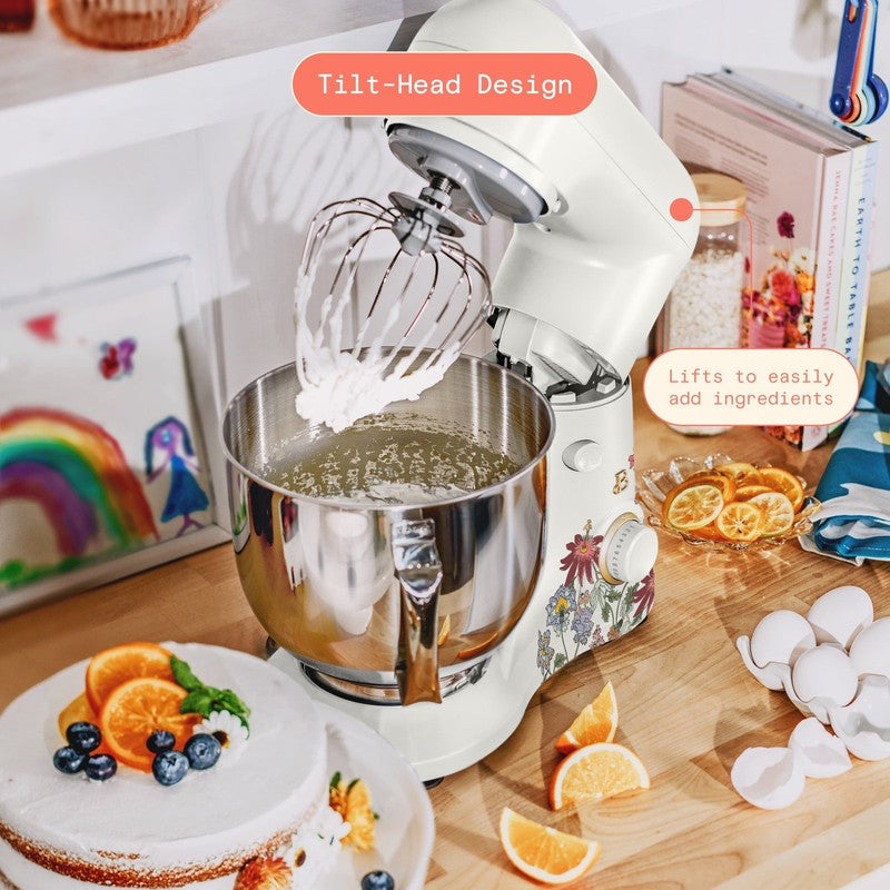 Beautiful 5.3 QT Stand Mixer w/ Flat Beater, White Dough Hook by Drew Barrymore2