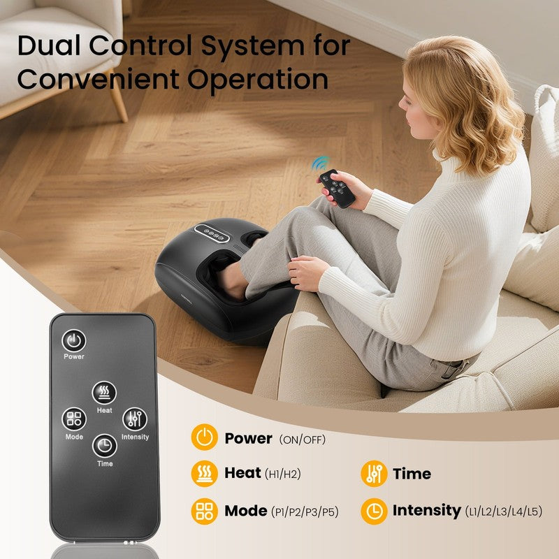 Black Shiatsu Foot Massager Heat Remote Birthday Gift Women Men3