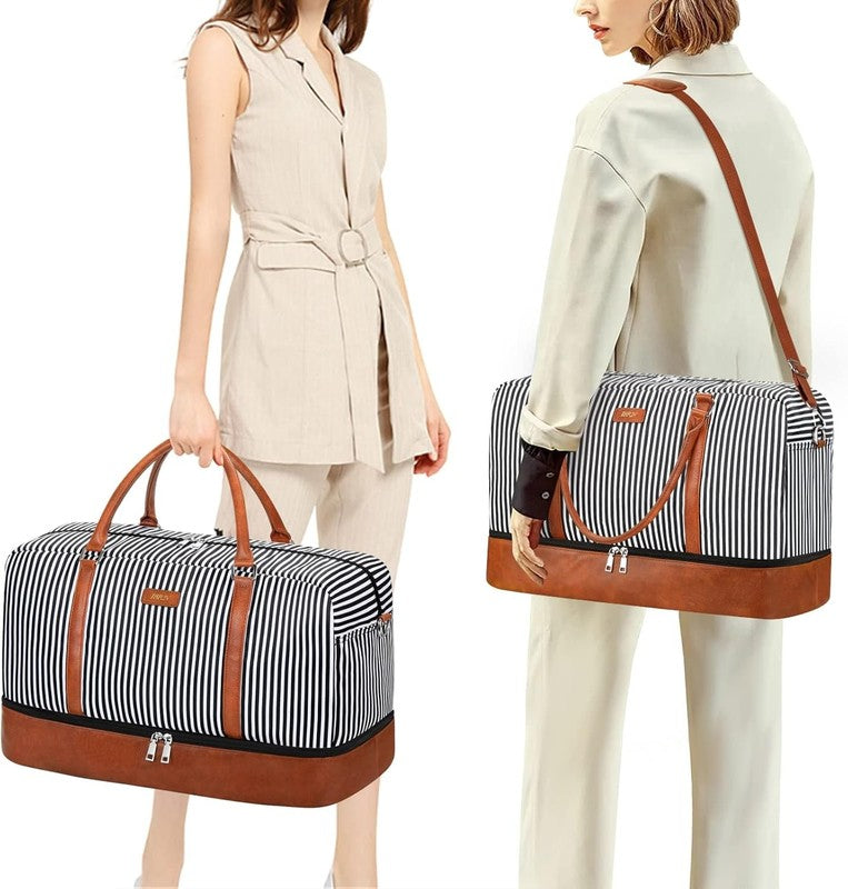 21in Weekender Duffle Bag Women 3Pc Set Carry On Travel Shoe Compartment1