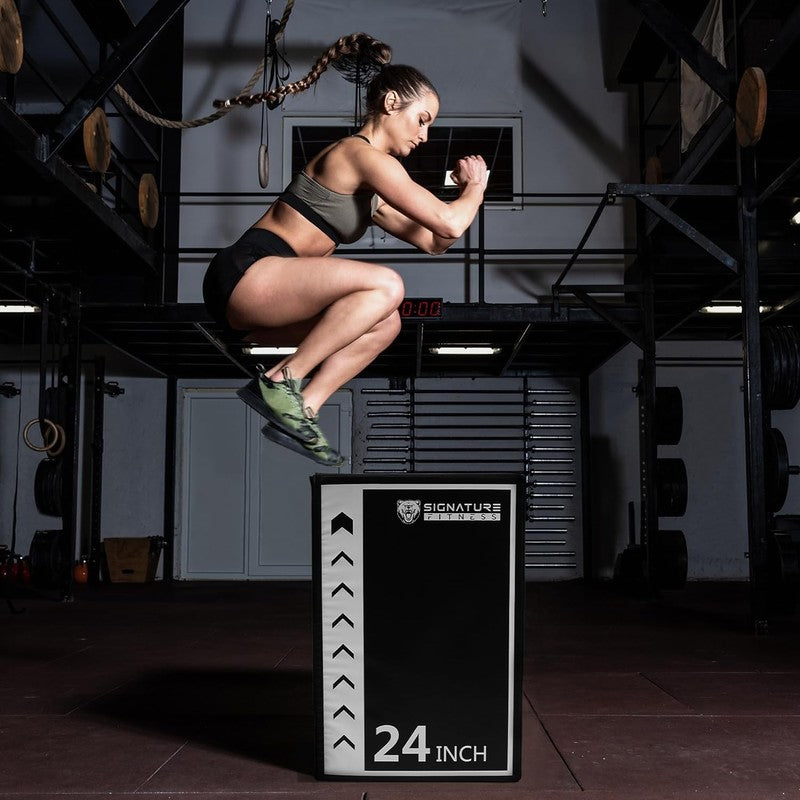 3-in-1 Foam Plyometric Jump Box 16x20x24" Home Gym Workout6