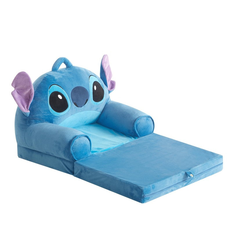 Stitch Blue Polyester 2 In 1 Flip Out Chair for Toddlers3