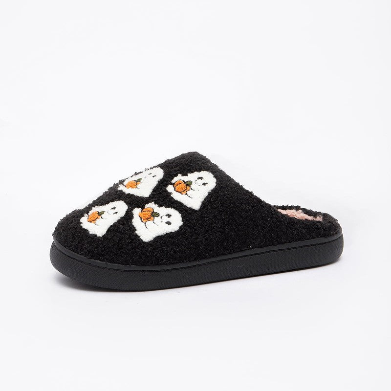 Cute Ghost Plush Halloween Slippers Warm Comfy Slip On for Women & Men10