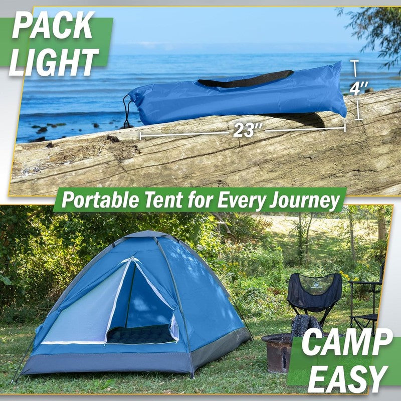 2 Person Camping Tent with Rain Fly and Carrying Bag   Lightweight Outdoor Pop u4