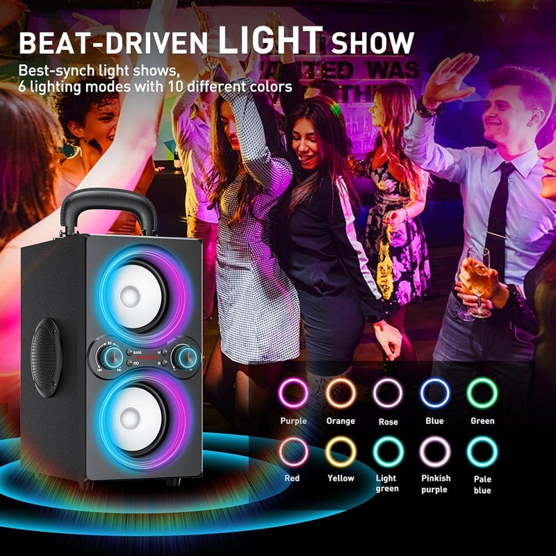 80W Bluetooth Speaker, TWS, Beat-Driven Lights, 100dB Loud Bass, Outdoor Party3