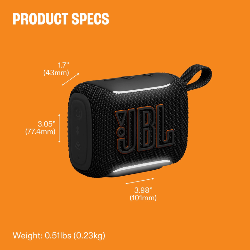 JBL Go 5 Portable Bluetooth Speaker Waterproof Drop Proof Ambient Light Black2