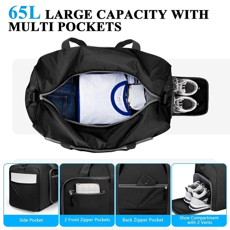 65L Large Durable Duffle Bag for Travel & Gym, Waterproof Tear-Resistant Duffel5