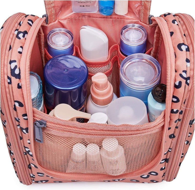 Cheetah Small Hanging Toiletry Bag Travel Makeup Organizer Medium Orange Leopard3