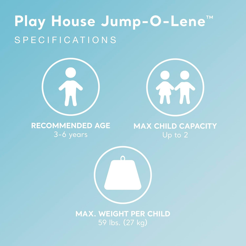 Inflatable Jump O Lene Trampoline Bounce House w/ Crawl Door Net Ages 3 62