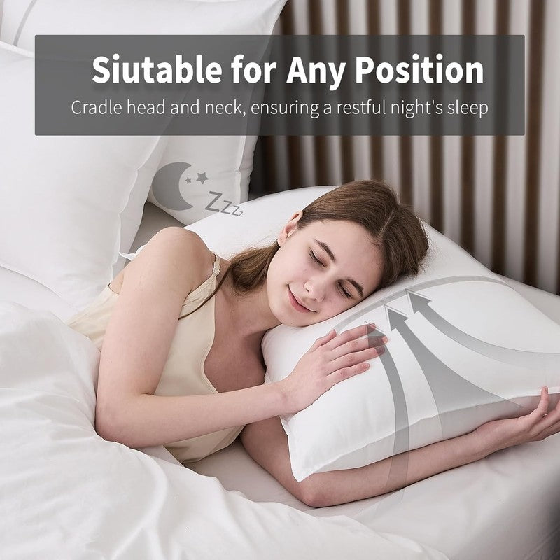 Bed Pillows Queen Size Set of 4, Firm Cooling Hotel Pillows, 20x28 Inches2
