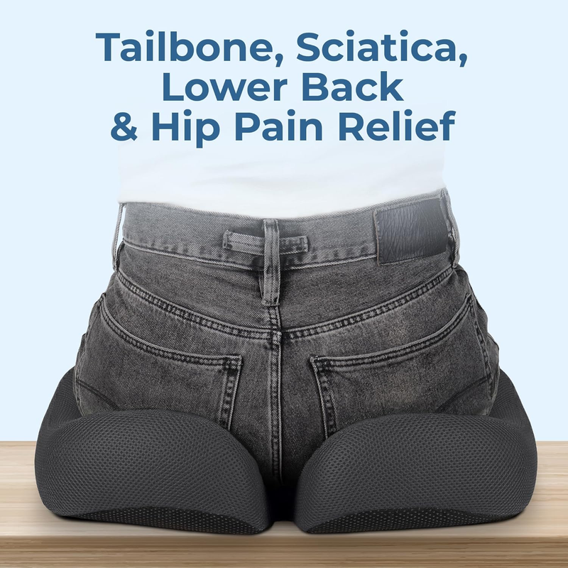 Memory Foam Seat Cushion Tailbone Pain Relief Coccyx Sciatica Gray2