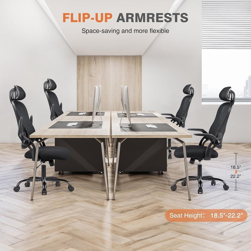 Ergonomic High-Back Mesh Office Chair with Adjustable Headrest & Lumbar Support5