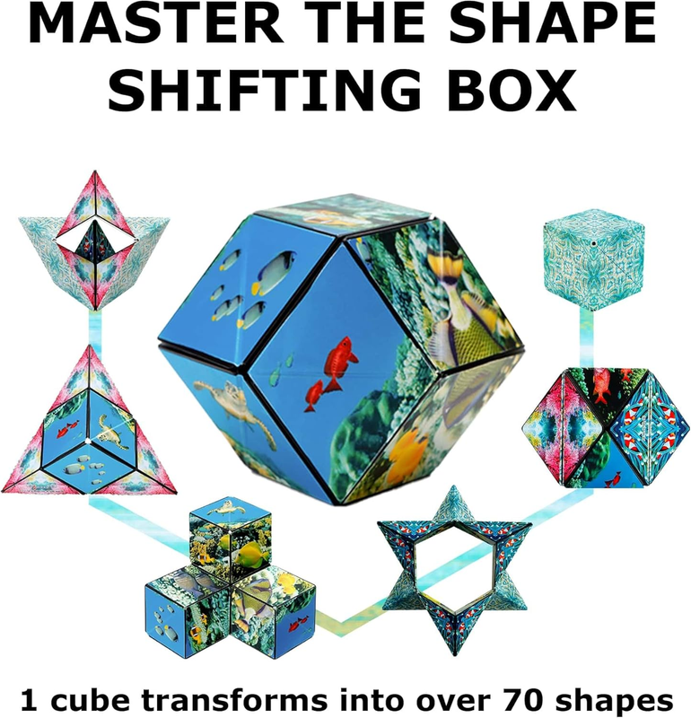 Sensory Fidget Cube Stress Relief Shape Shifting Toy 100+ Shapes Kids Adults3