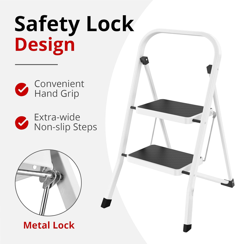 Step Ladder Folding Step Stool for Adults with Anti Slip Pedal,330 Lbs Capacity 1