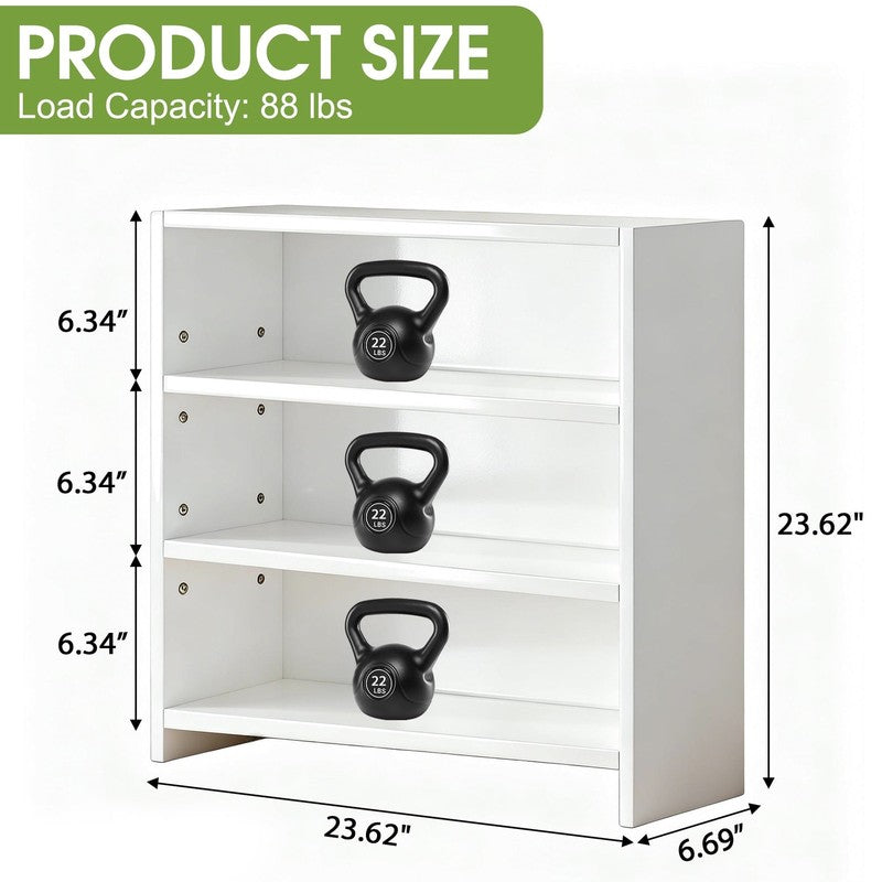 Desktop Bookshelf & Desk Organizer Shelf, 3-Tier Display Rack, Wooden Table Top 1