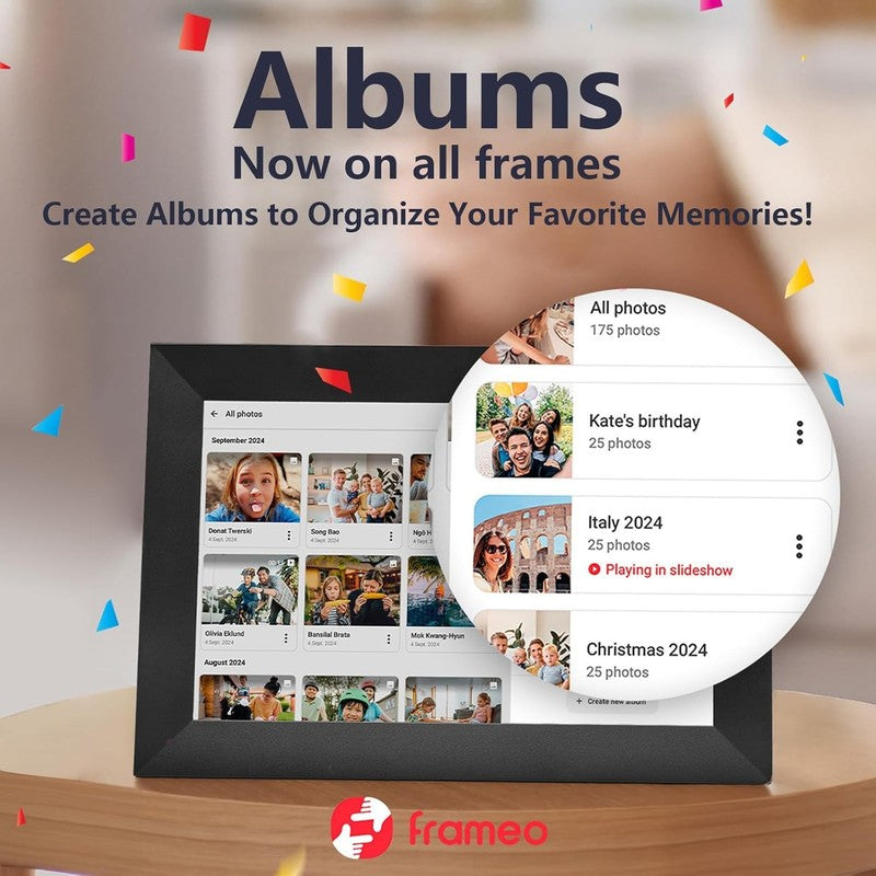 32GB FRAMEO 10.1 Inch Smart Wifi Digital Photo Frame 1280X800 IPS LCD Touch Scre6
