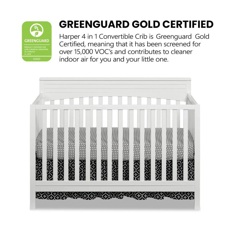 Harper 4-in-1 Convertible Crib Snow White GREENGUARD Gold Wooden10