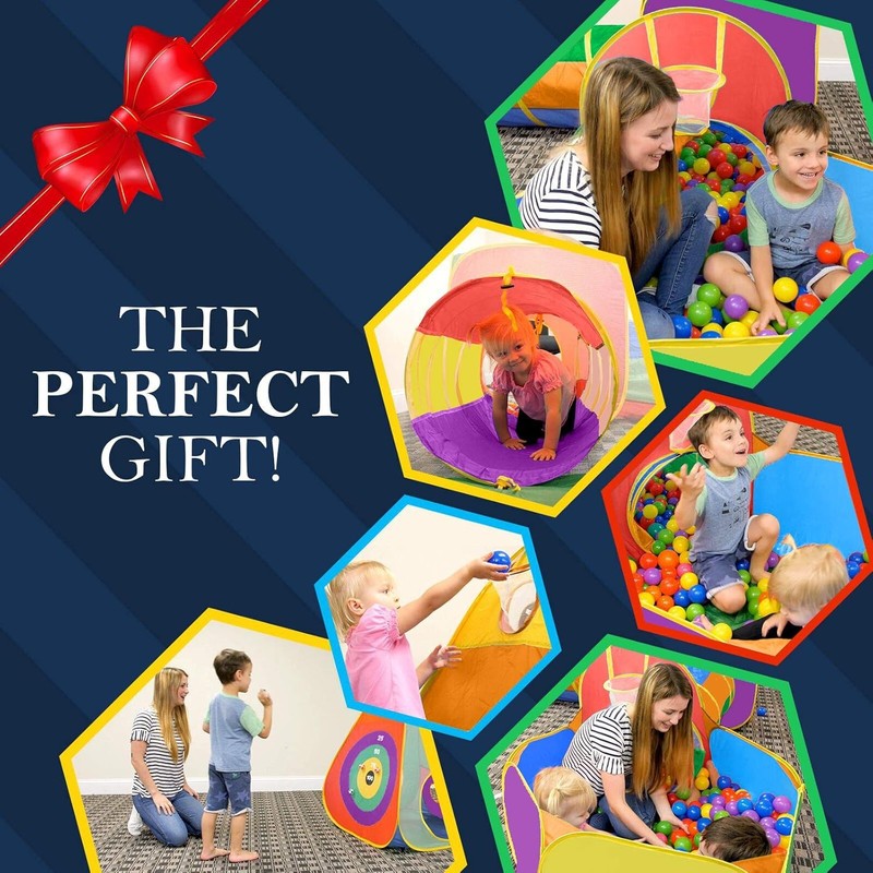 Gift for Toddler Boys & Girls, Ball Pit, Play Tent and Tunnels for Kids, Best Bi1