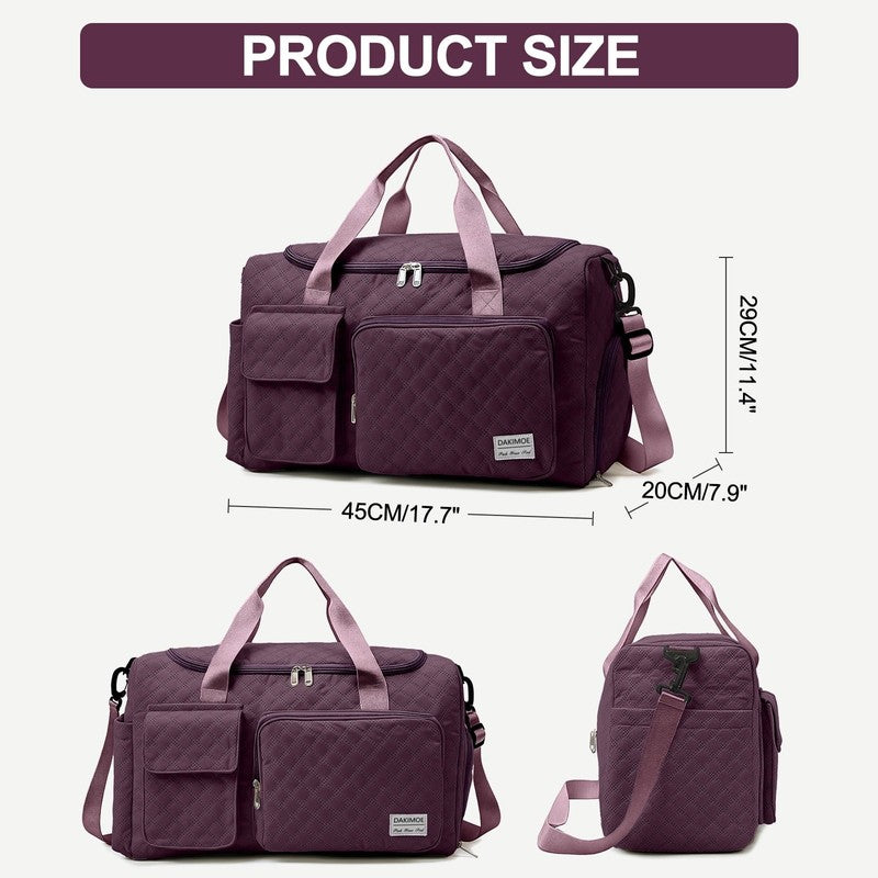 Waterproof Weekender Gym Duffel Bag Shoe Compartment Rose8