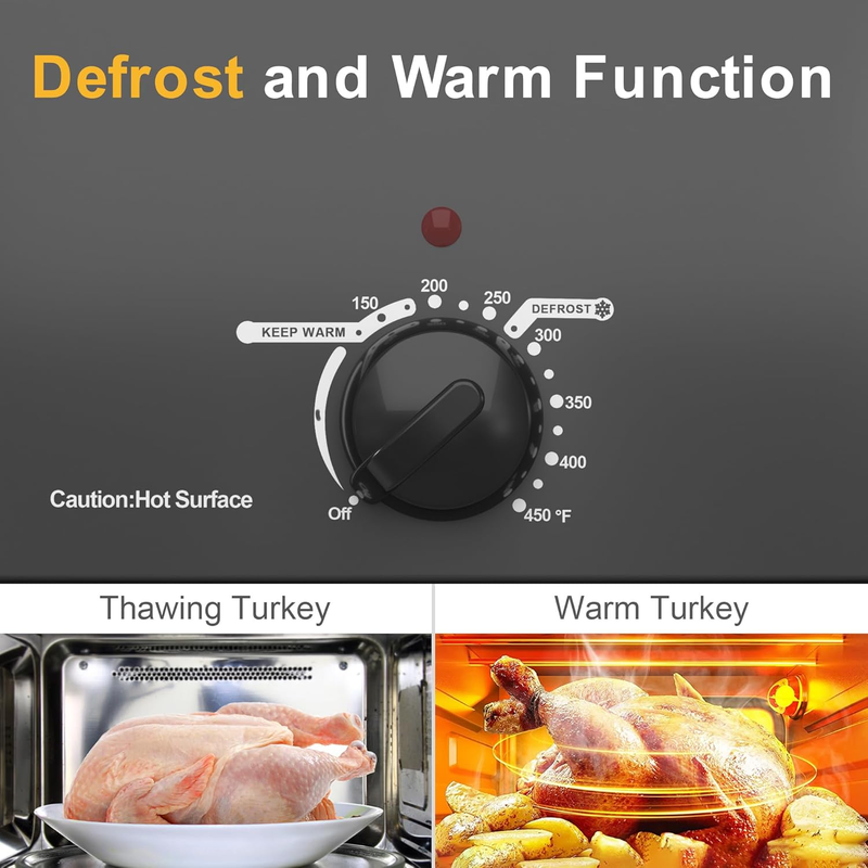 20Qt Sunvivi Electric Roaster Oven Stainless Steel Grey Removable Rack Pan3