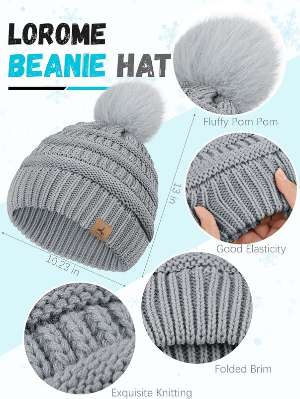 Winter Hat Scarf Gloves and Ear Warmer, Warm Knit Beanie Hat Touch Screen Gloves1