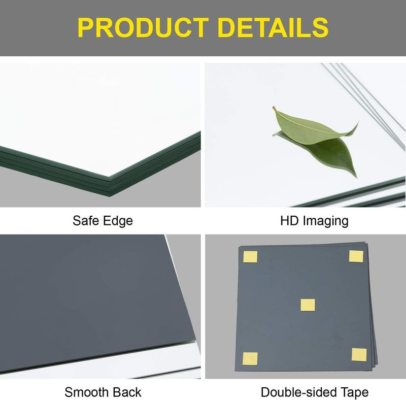 Frameless Wall-Mounted Mirrors - 12 Pack, Perfect for Home Gym & Bedroom5