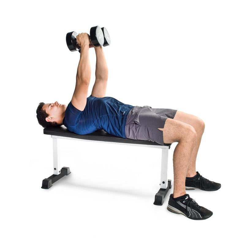Strength Flat Utility Weight Bench 600LB Capacity White Home Gym1