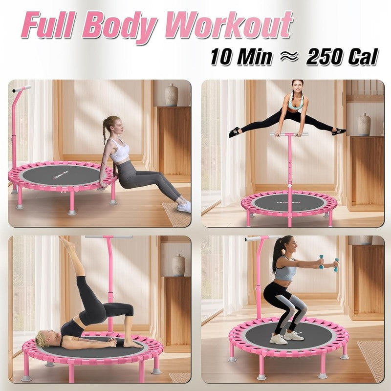 Foldable 40" Mini Trampoline for Kids & Adults - 450Lbs Capacity, Adjustable Bar7