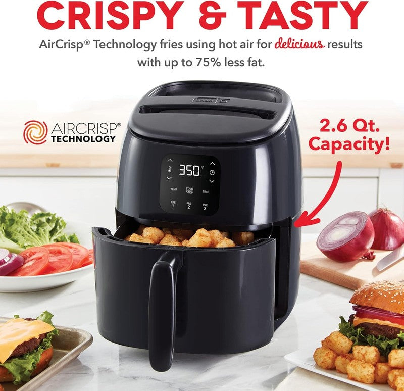 Tasti Crisp Electric Air Fryer Oven 2.6 Qt Digital 1000W Compact Black1