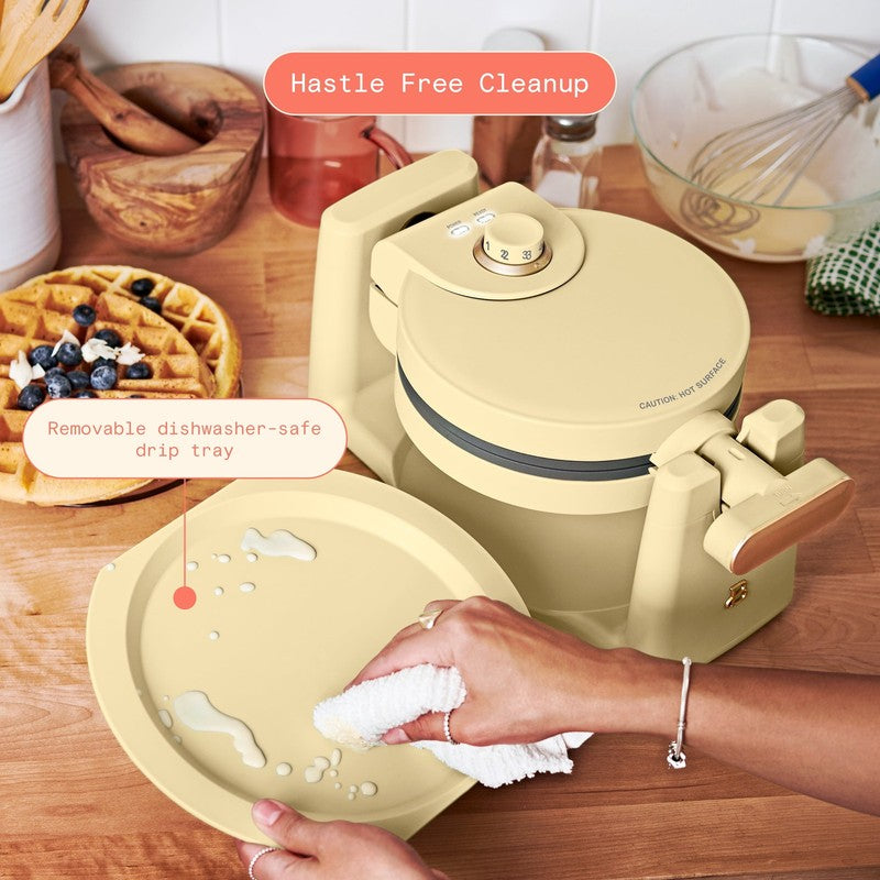 Rotating Belgian Waffle Maker, Buttercream by Drew Barrymore4