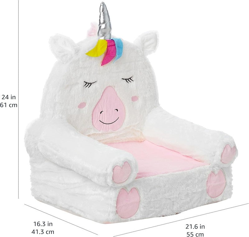Children'S Plush Toddler Chair, Unicorn, Medium, Multicolor1
