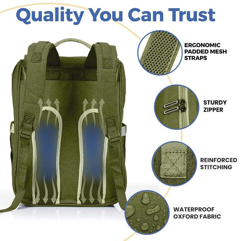 Baby Diaper Bag Backpack Large Waterproof w/ Changing Pad Easy Access6