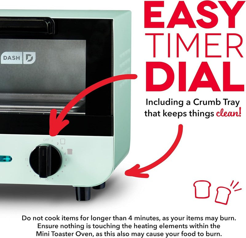 Mini Toaster Oven Cooker for Bread, Bagels, Cookies, Pizza, Paninis & More with 2