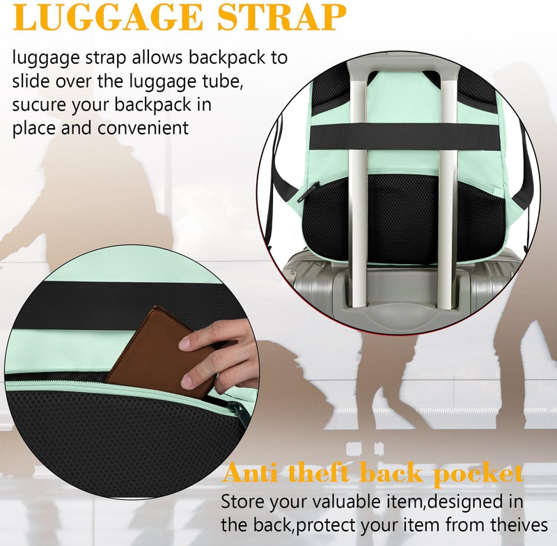 15.6" Laptop Backpack Travel College Office Daypack Mint Green1