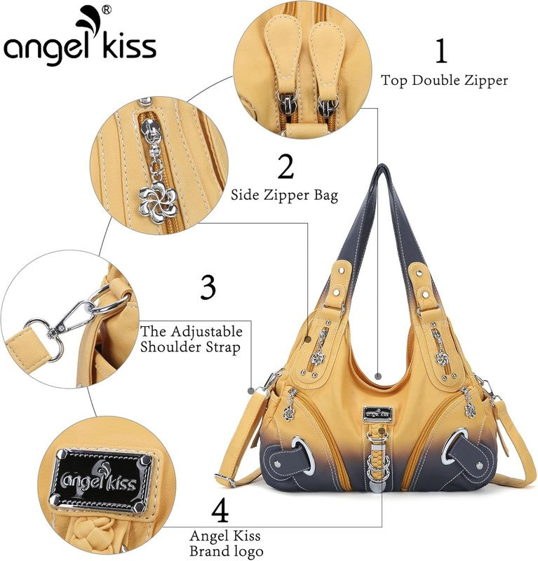 Angelkiss Women’s Large Hobo Satchel Shoulder Handbag Purse5