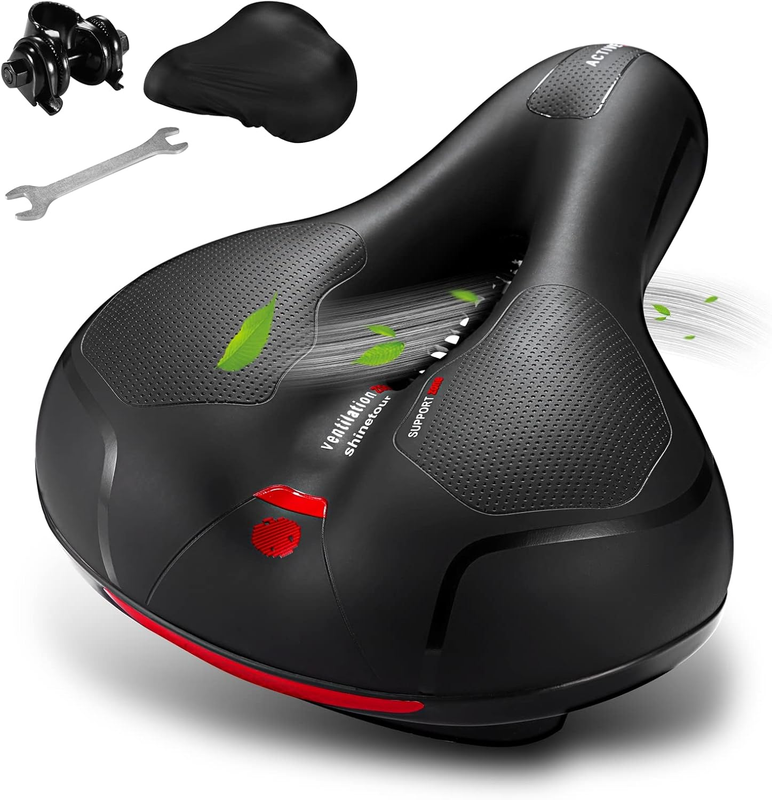 Comfort Bike Seat Cushion Dual Shock Memory Foam Waterproof Wide Saddle8