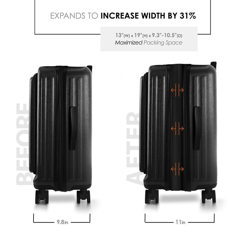 22" Hardside Carry on Luggage 22X14X9 Airline Approved and Expandable Luggage, F2