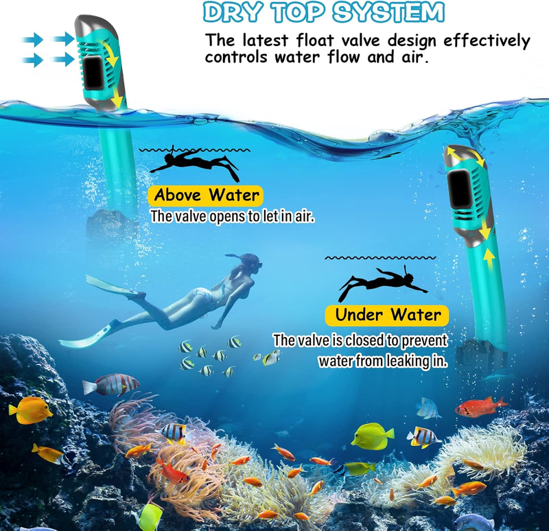 Dry Snorkel Set Panoramic Wide View Anti-Fog Scuba Mask Snorkeling Gear3